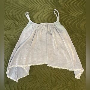 Aerie fringed tank top color blue size XS great condition!